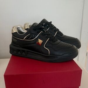 Valentino Black and Gold Sneakers